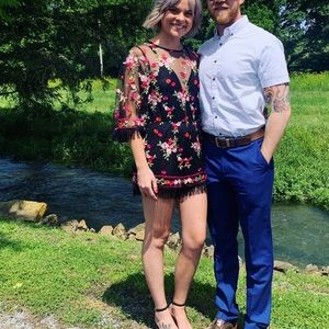 Lulus embroidered floral romper